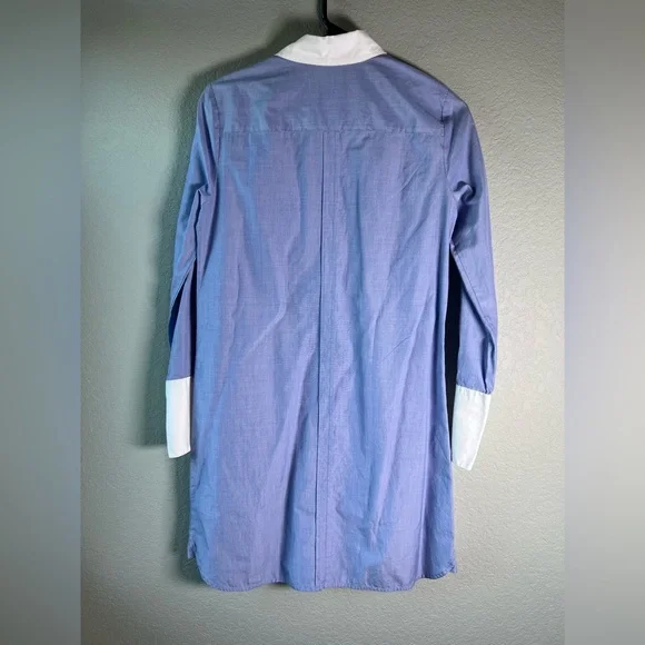 J. Crew Women’s Chambray Business Casual Dress Size 2 Blue & White Classy - Picture 2 of 8